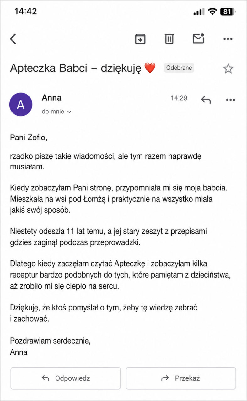 Wiadomość od czytelniczki